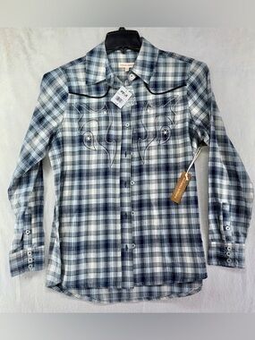 NWT Vintage Thread Cowgirl Button Fancy Women’s SM Blue Cowgirl Western Rodeo